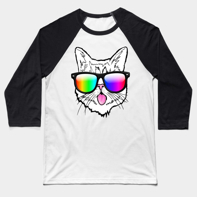 cat rainbow pride Baseball T-Shirt by PnJ